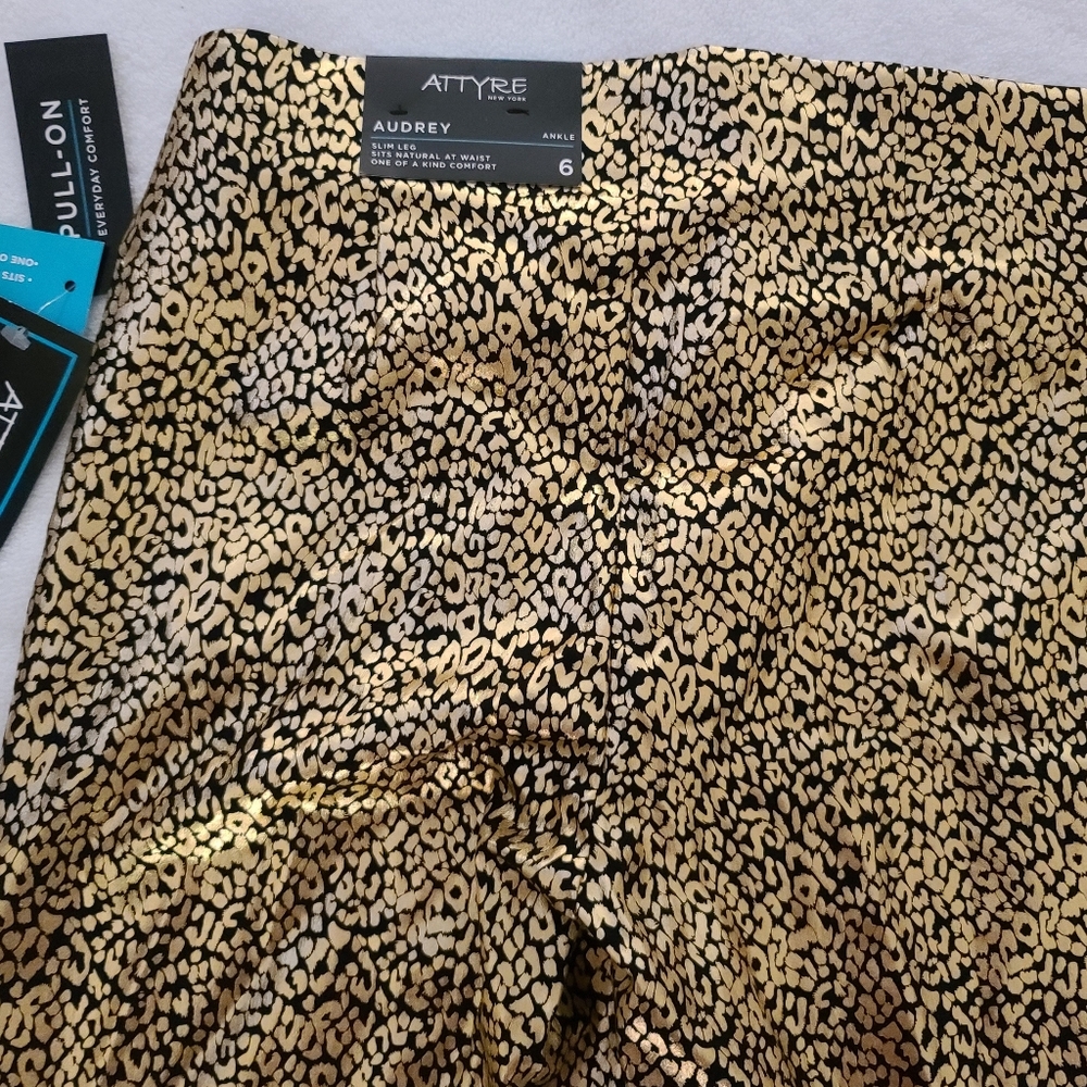 Attyre Pull-Up "Pleather" gold black leggings